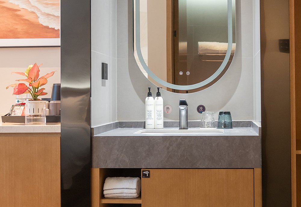 大床房双床房洗手台